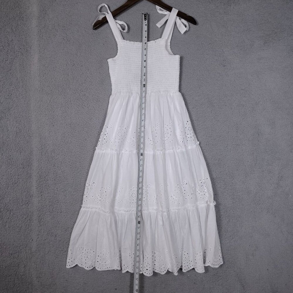 NWT 🤍Andrew Marc New York Dress Women's Medium White Eyelet Tie-Shoulder - Picture 9 of 15